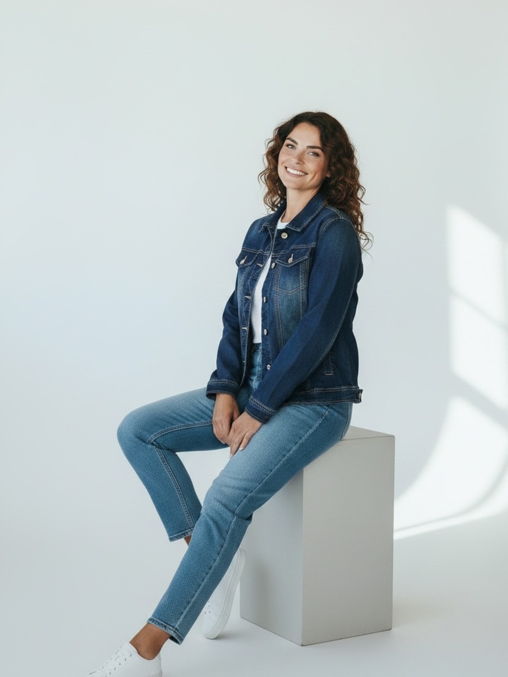 Classic Blue Women's Denim Jean Jacket. Women’s Size Large - Picture 2 of 4